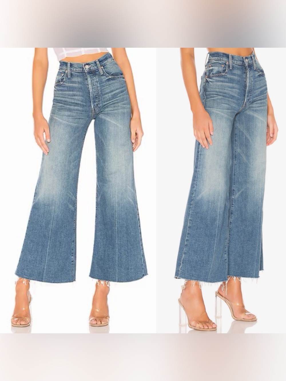 MOTHER- The Tomcat Roller Fray in Sacred Size 30 Wide Leg High Waist Jeans